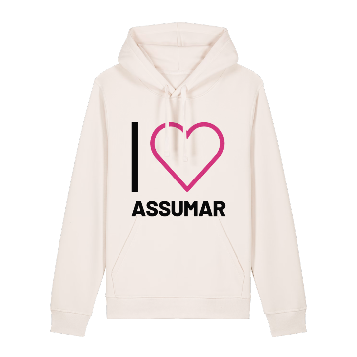 Jeg elsker Assumar hættetrøje stort tryk – hættetrøje fra PinShirt