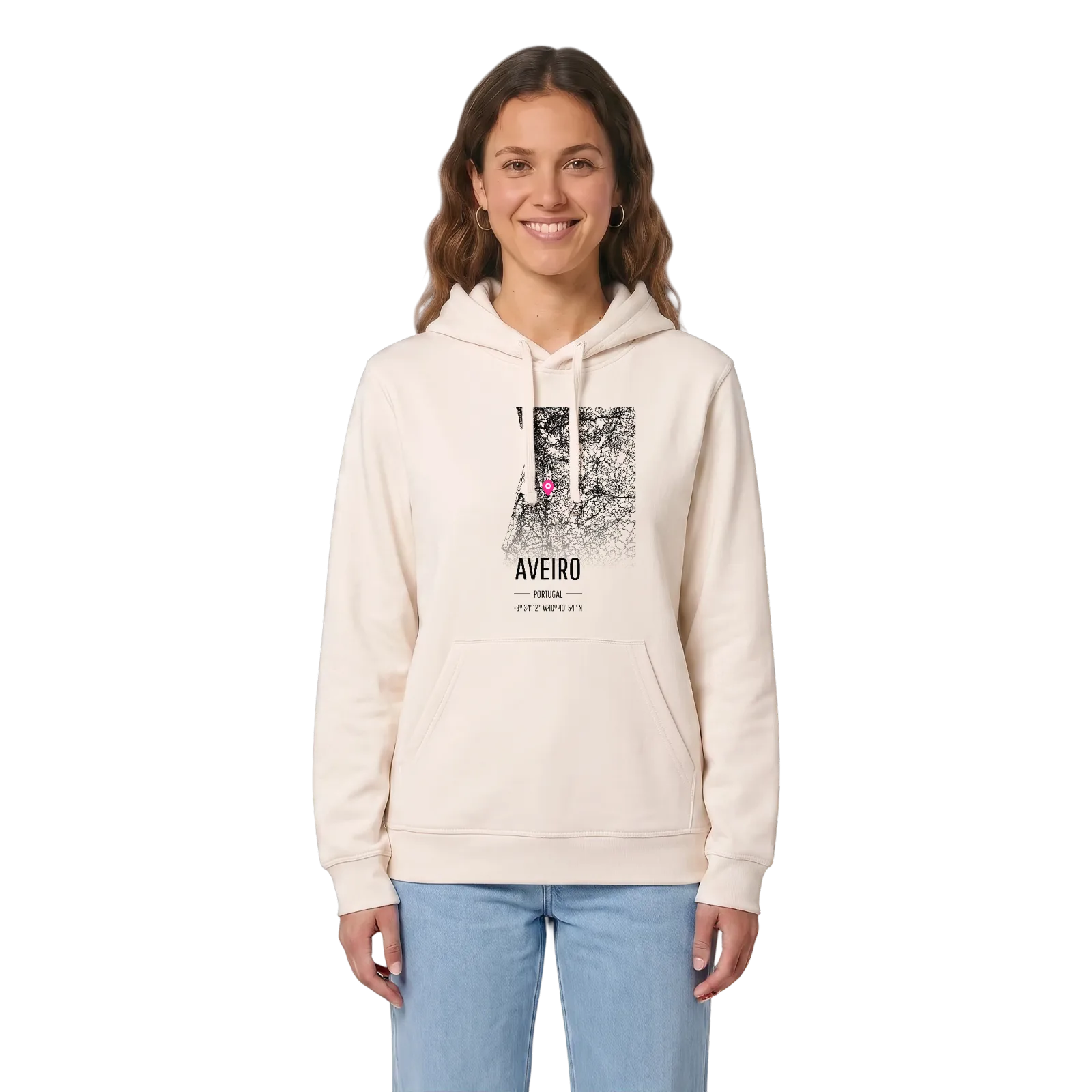 Aveiro kort hættetrøje – Vintage White, i miljø