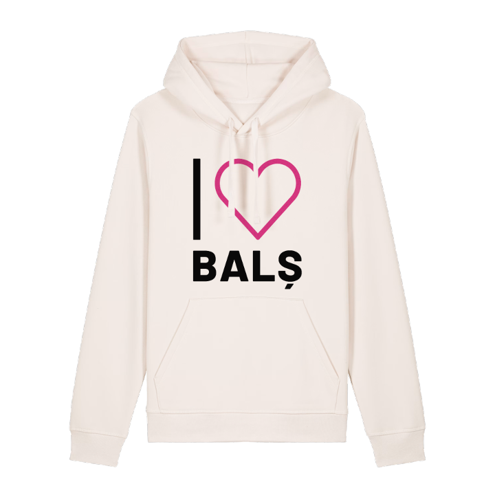 Jeg elsker Balș hættetrøje stort tryk – hættetrøje fra PinShirt