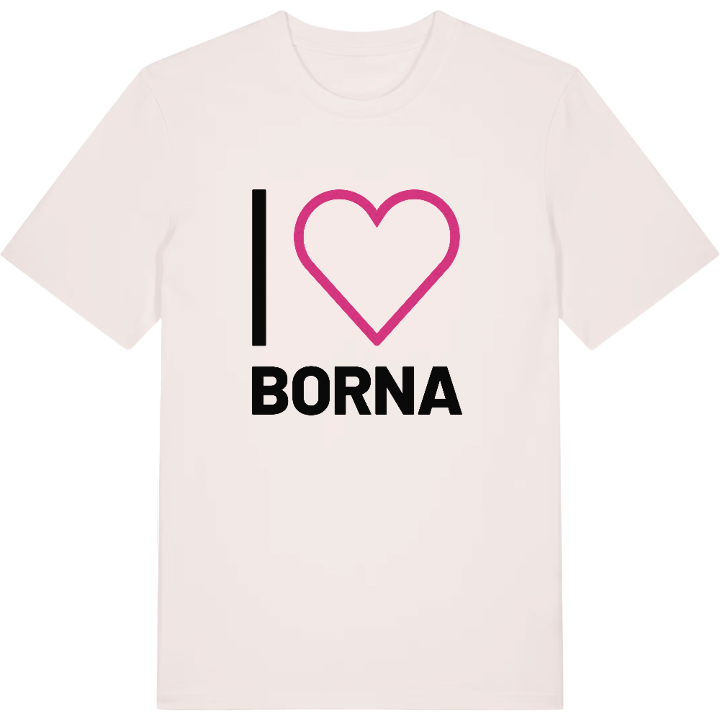 Jeg elsker Borna T-shirt stort tryk – t-shirt fra PinShirt