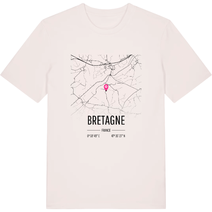 Bretagne kort T-shirt – t-shirt fra PinShirt