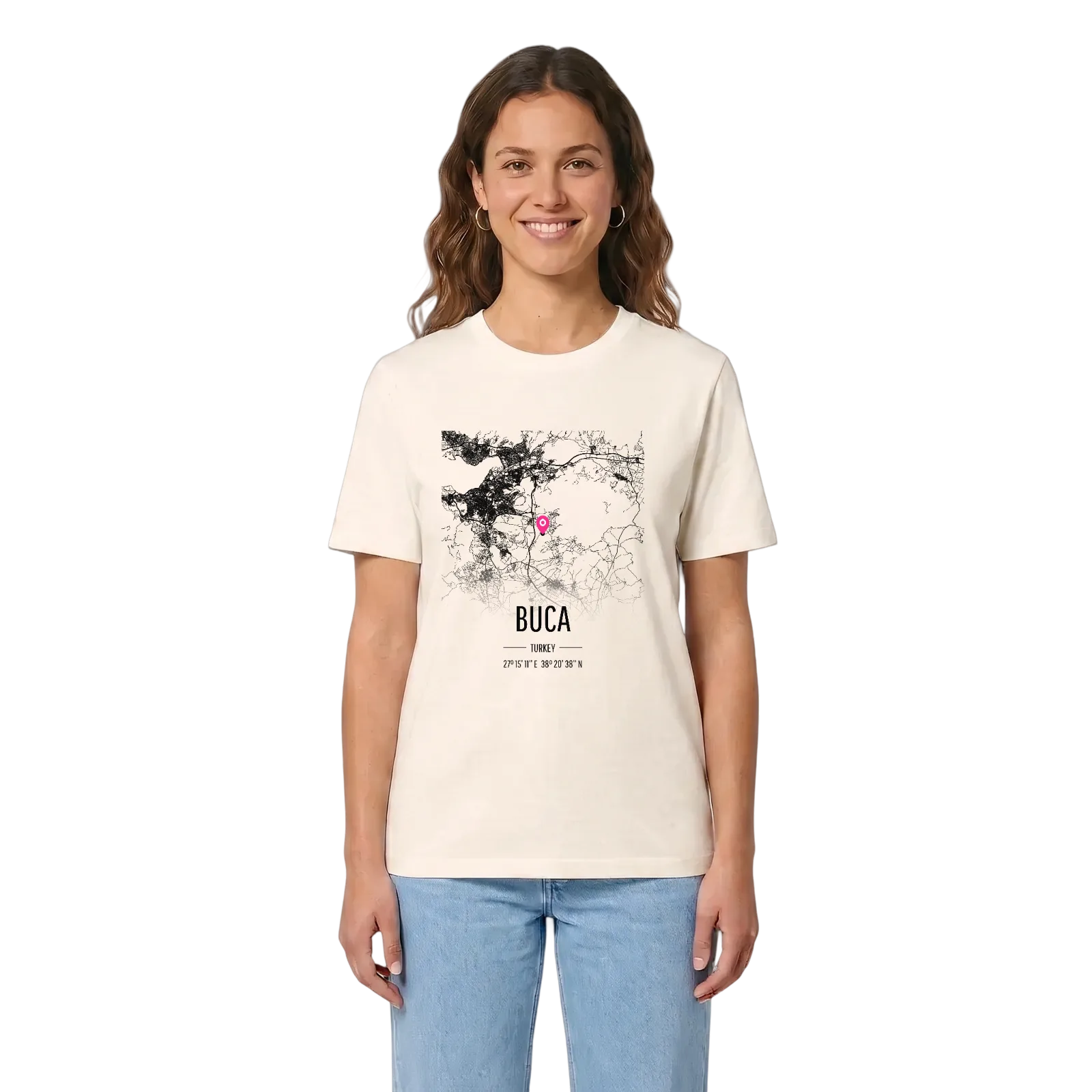 Buca kort T-shirt – Vintage White, i miljø