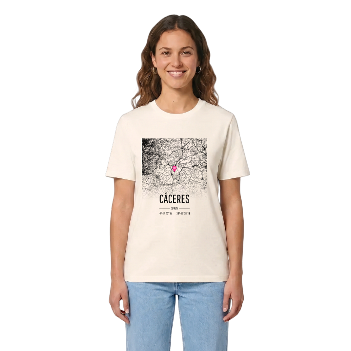 Cáceres kort T-shirt – t-shirt fra PinShirt