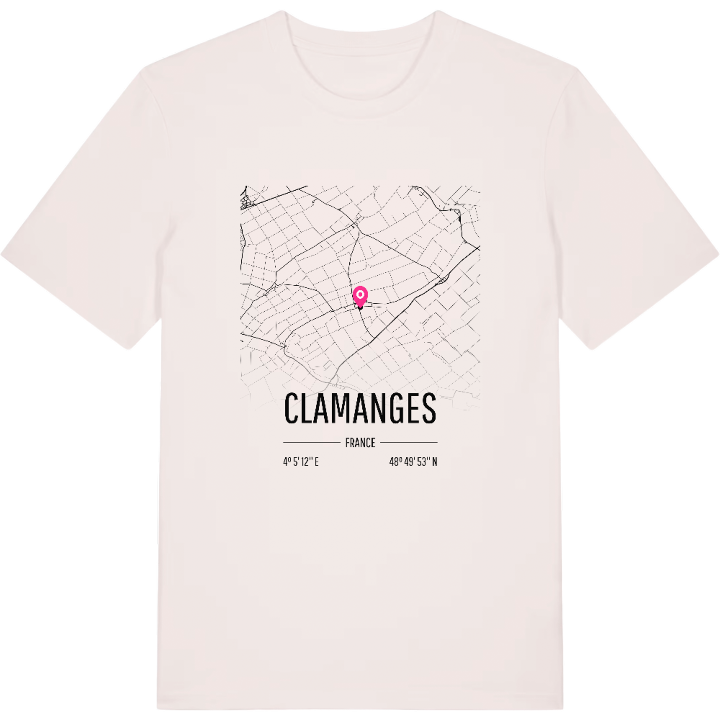 Clamanges kort T-shirt – t-shirt fra PinShirt