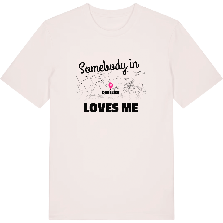 Nogen i Develier elsker mig T-shirt – t-shirt fra PinShirt