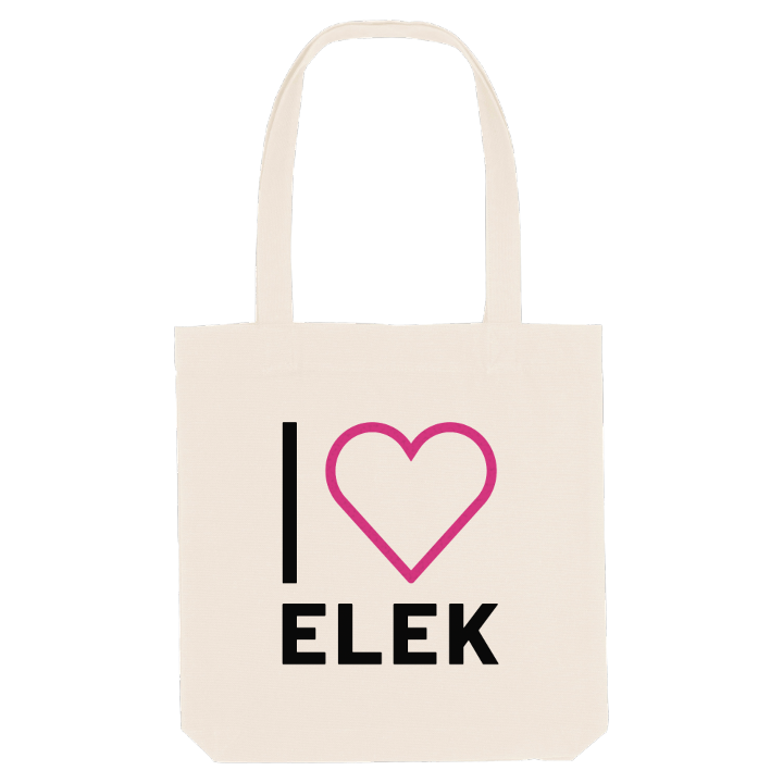 Jeg elsker Elek mulepose stort tryk – mulepose fra PinShirt
