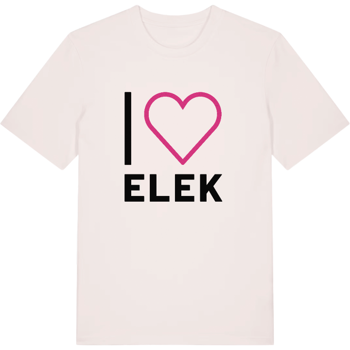 Jeg elsker Elek T-shirt stort tryk – t-shirt fra PinShirt