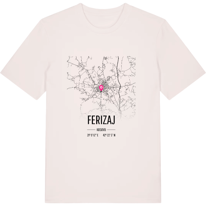 Ferizaj kort T-shirt – t-shirt fra PinShirt