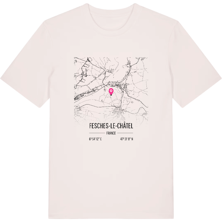 Fesches-le-Châtel kort T-shirt – t-shirt fra PinShirt