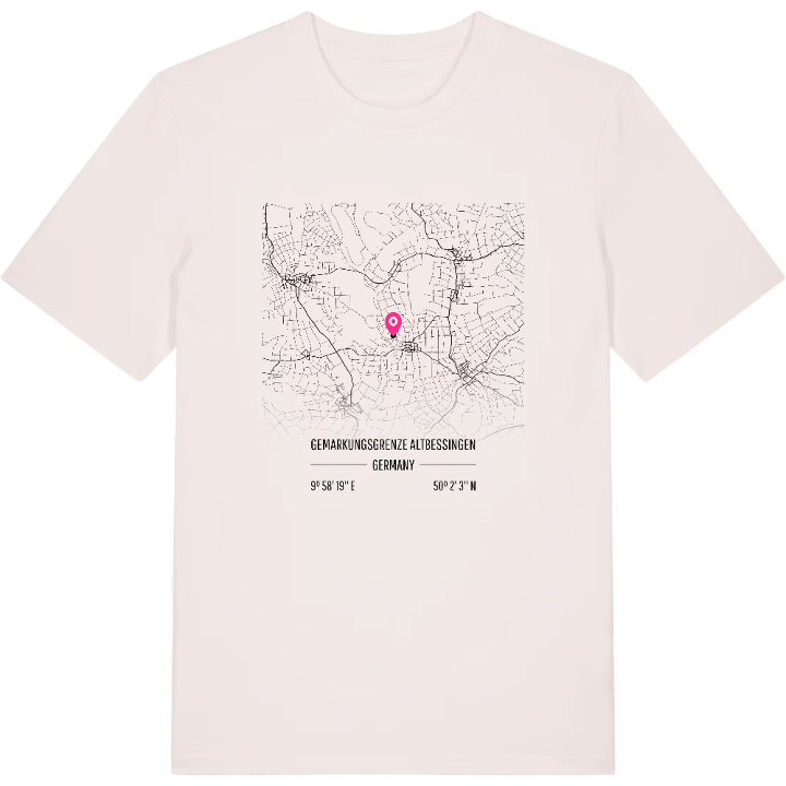 Gemarkungsgrenze Altbessingen kort T-shirt – t-shirt fra PinShirt