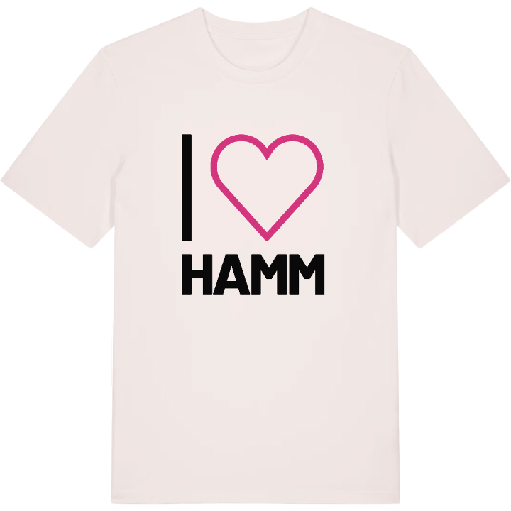 Jeg elsker Hamm T-shirt stort tryk – t-shirt fra PinShirt