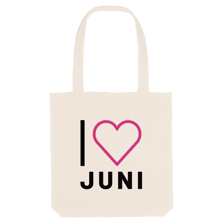 Jeg elsker Juni mulepose stort tryk – mulepose fra PinShirt