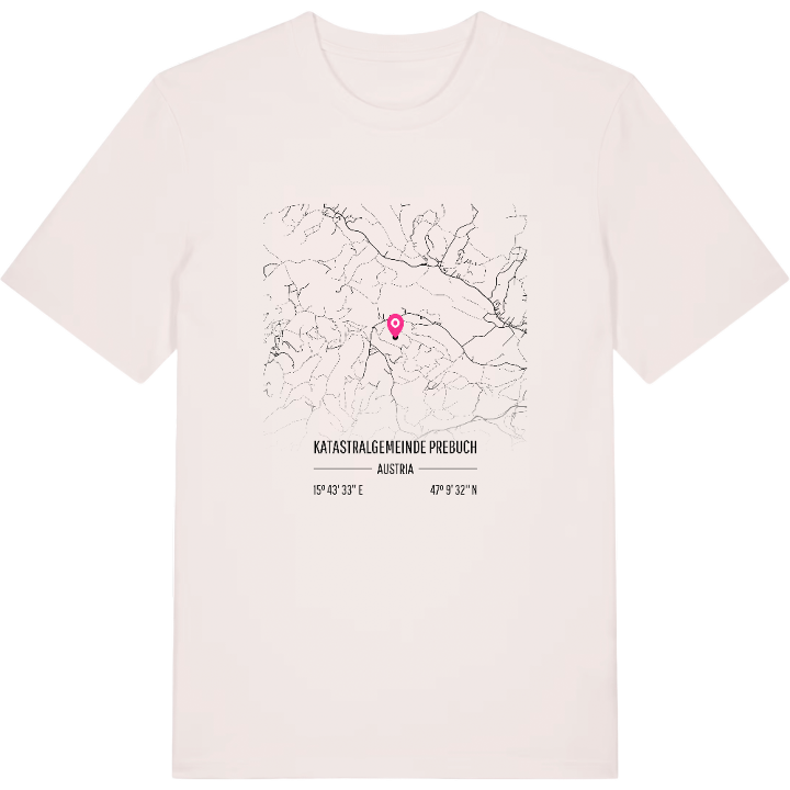 Katastralgemeinde Prebuch kort T-shirt – t-shirt fra PinShirt