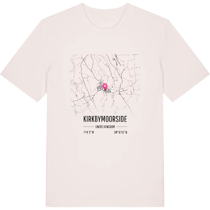 Kirkbymoorside kort T-shirt – t-shirt fra PinShirt