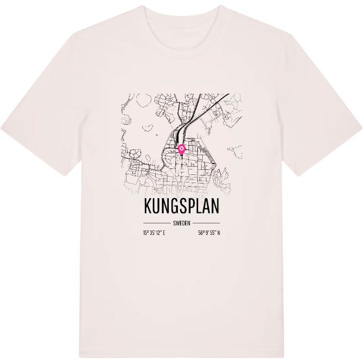 Kungsplan kort T-shirt – t-shirt fra PinShirt