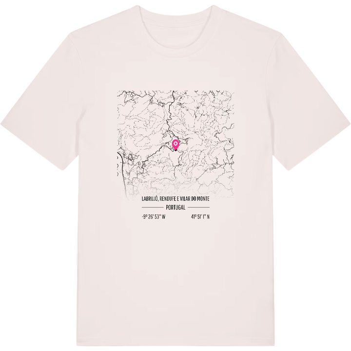 Labrujó, Rendufe e Vilar do Monte kort t-shirt – t-shirt fra PinShirt