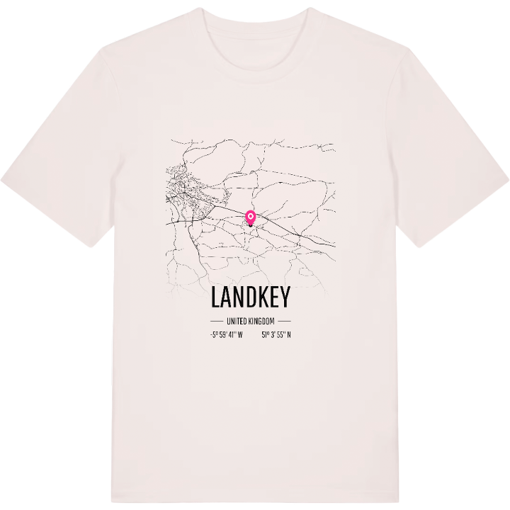 Landkey kort T-shirt – t-shirt fra PinShirt
