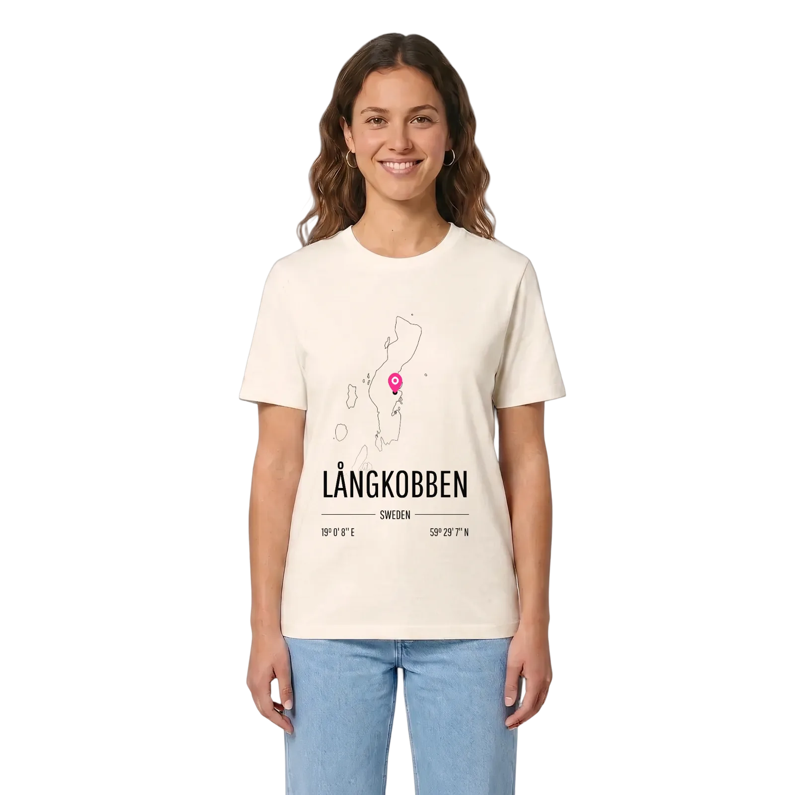 Långkobben kort T-shirt – Vintage White, i miljø