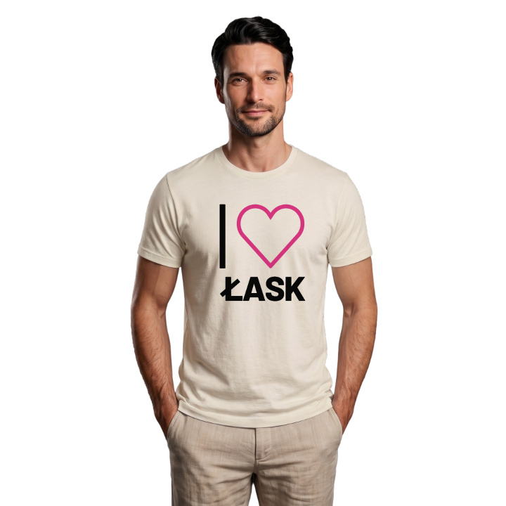 Jeg elsker Łask T-shirt stort tryk – t-shirt fra PinShirt