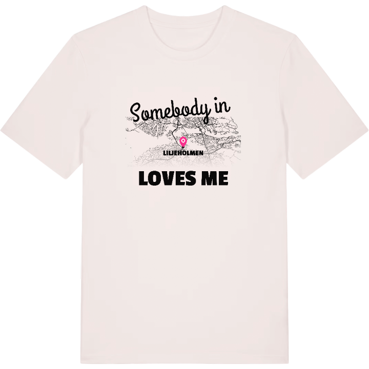Nogen i Liljeholmen elsker mig T-shirt – t-shirt fra PinShirt