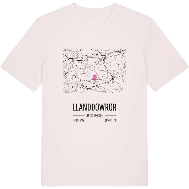 Llanddowror kort T-shirt – t-shirt fra PinShirt