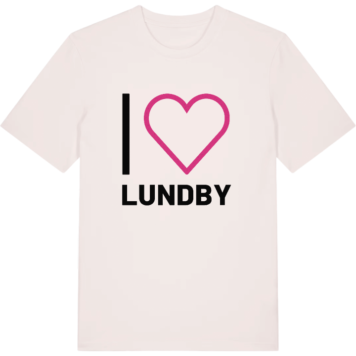 Jeg elsker Lundby T-shirt stort tryk – t-shirt fra PinShirt