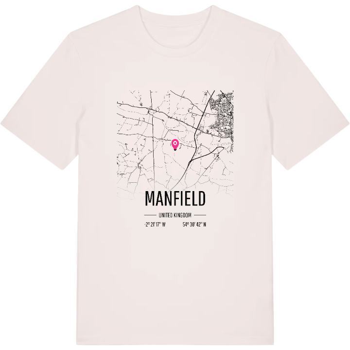 Manfield kort T-shirt – t-shirt fra PinShirt