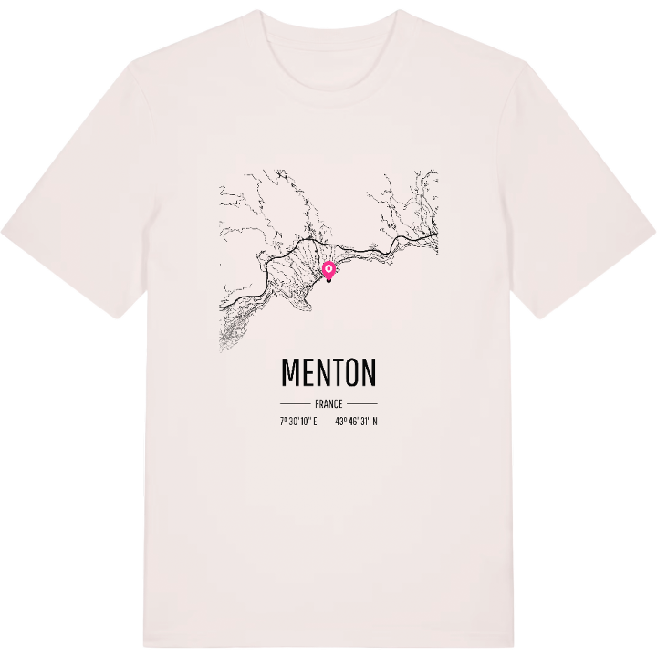Menton kort T-shirt – t-shirt fra PinShirt