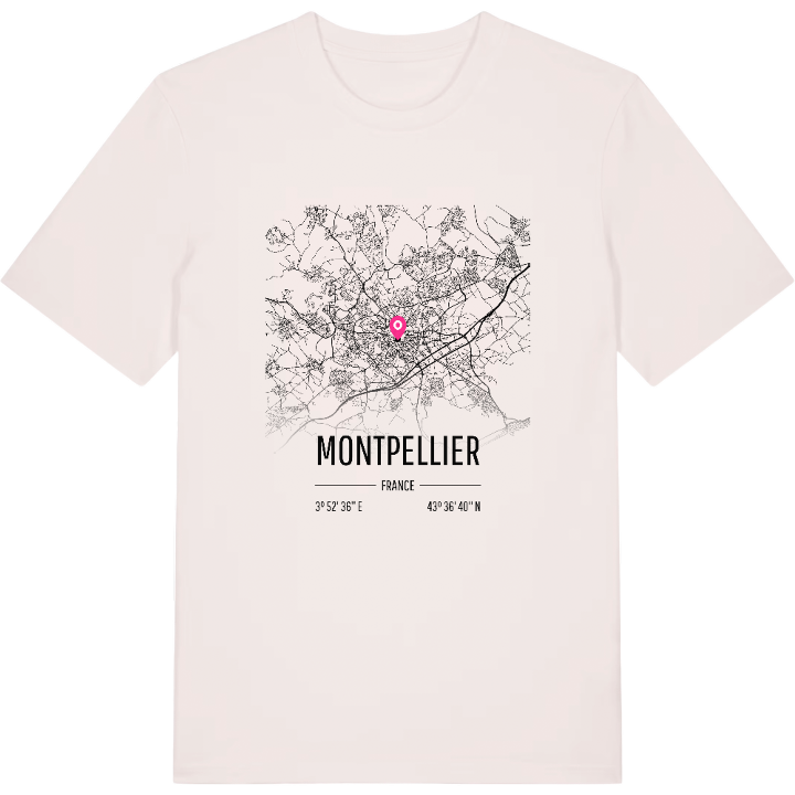 Montpellier kort T-shirt – t-shirt fra PinShirt