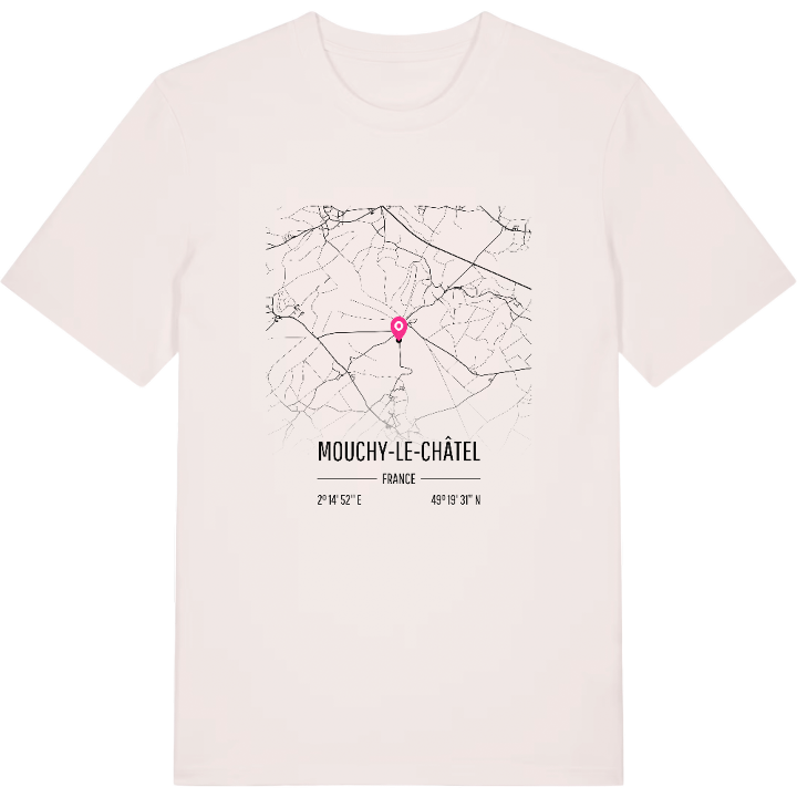 Mouchy-le-Châtel kort T-shirt – t-shirt fra PinShirt