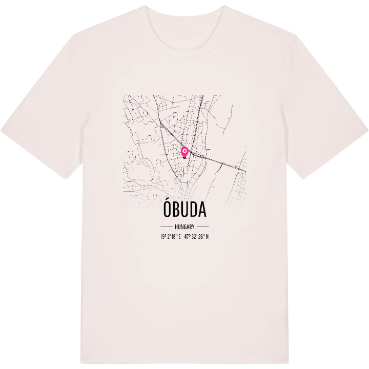 Óbuda kort T-shirt – t-shirt fra PinShirt