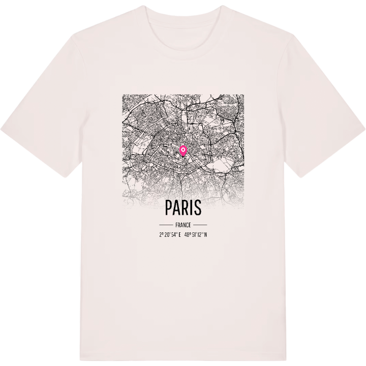 Paris kort T-shirt – t-shirt fra PinShirt