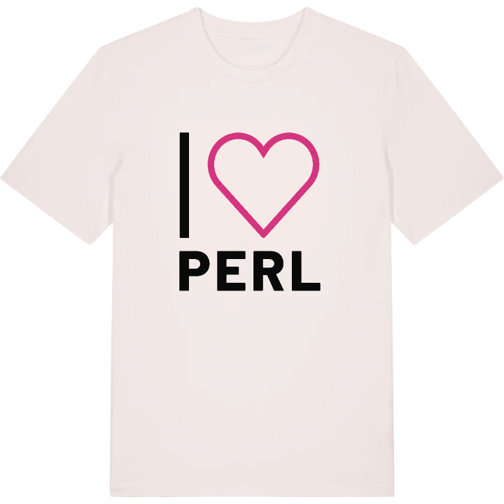 Jeg elsker Perl T-shirt stort tryk – t-shirt fra PinShirt