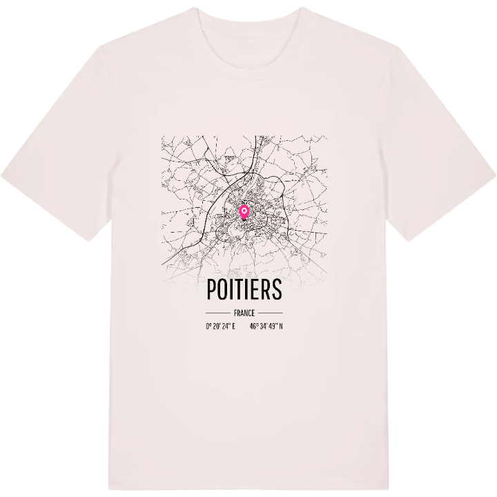 Poitiers kort T-shirt – t-shirt fra PinShirt