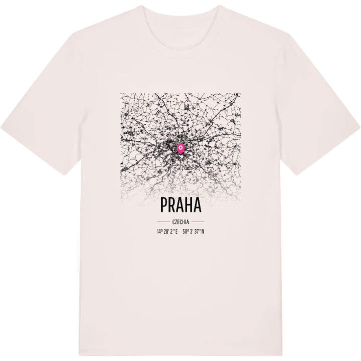 Praha kort T-shirt – t-shirt fra PinShirt