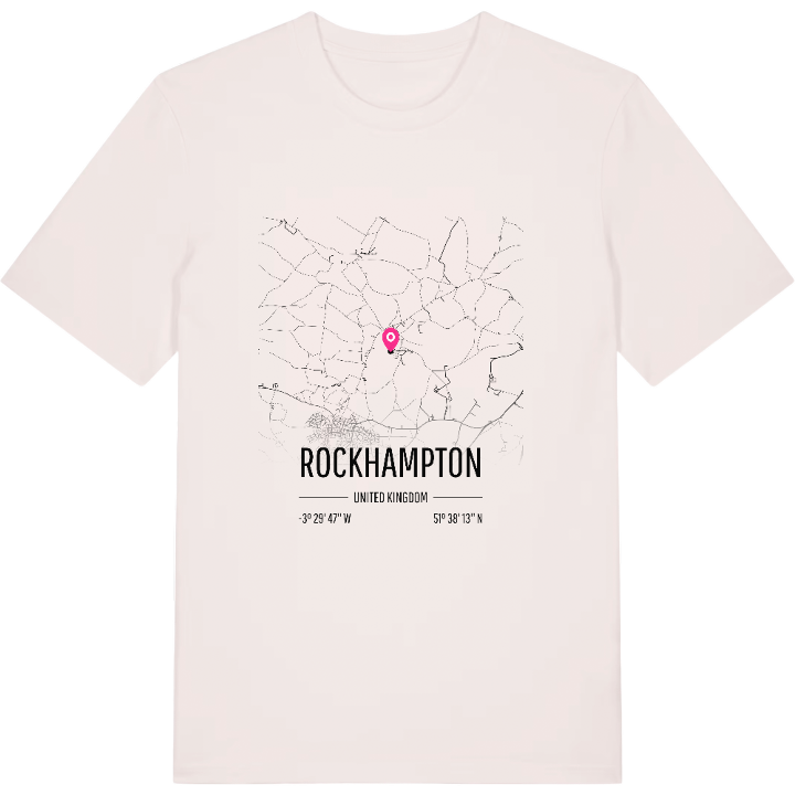 Rockhampton kort T-shirt – t-shirt fra PinShirt