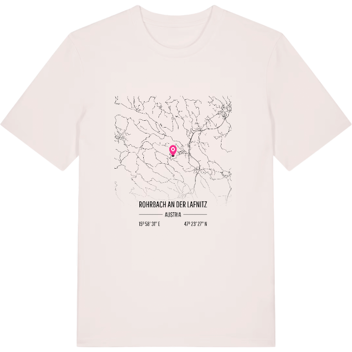 Rohrbach an der Lafnitz kort t-shirt – t-shirt fra PinShirt