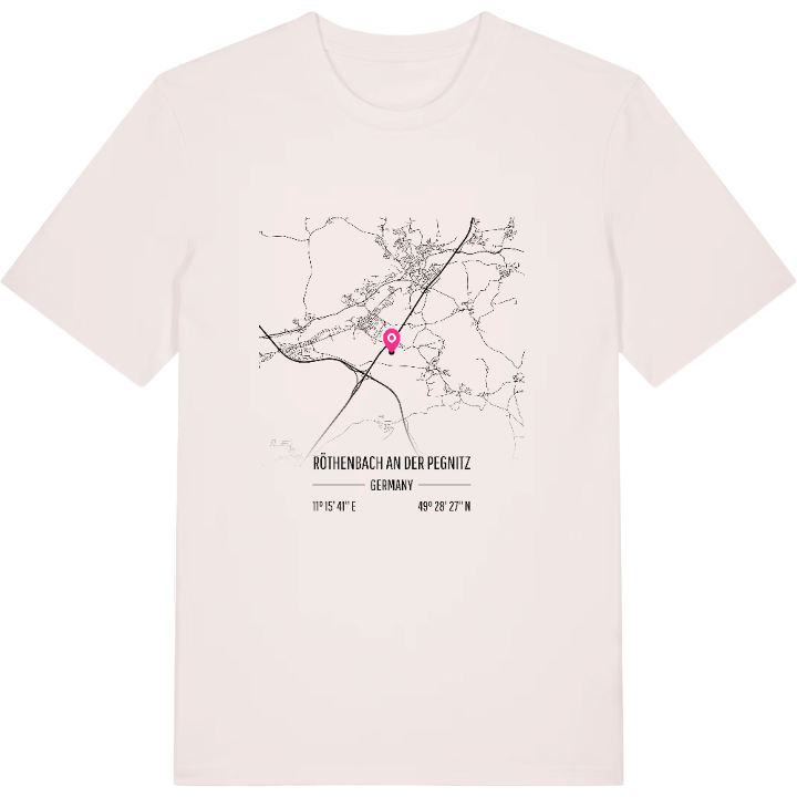 Röthenbach an der Pegnitz kort t-shirt – t-shirt fra PinShirt