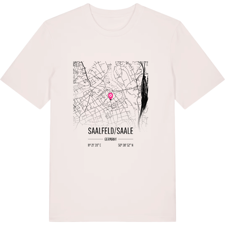 Saalfeld/Saale kort t-shirt – t-shirt fra PinShirt