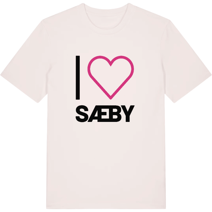 Jeg elsker Sæby T-shirt stort tryk – t-shirt fra PinShirt