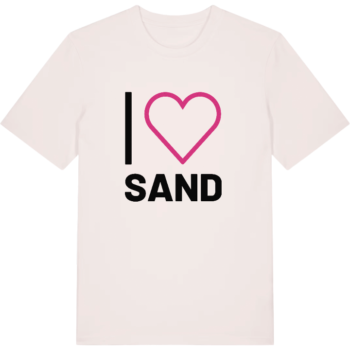 Jeg elsker Sand T-shirt stort tryk – t-shirt fra PinShirt