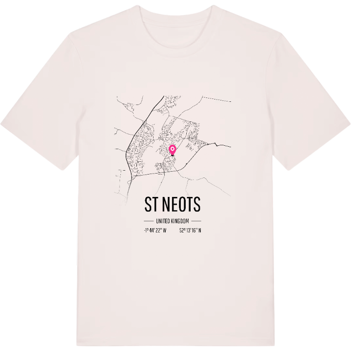 St Neots kort T-shirt – t-shirt fra PinShirt
