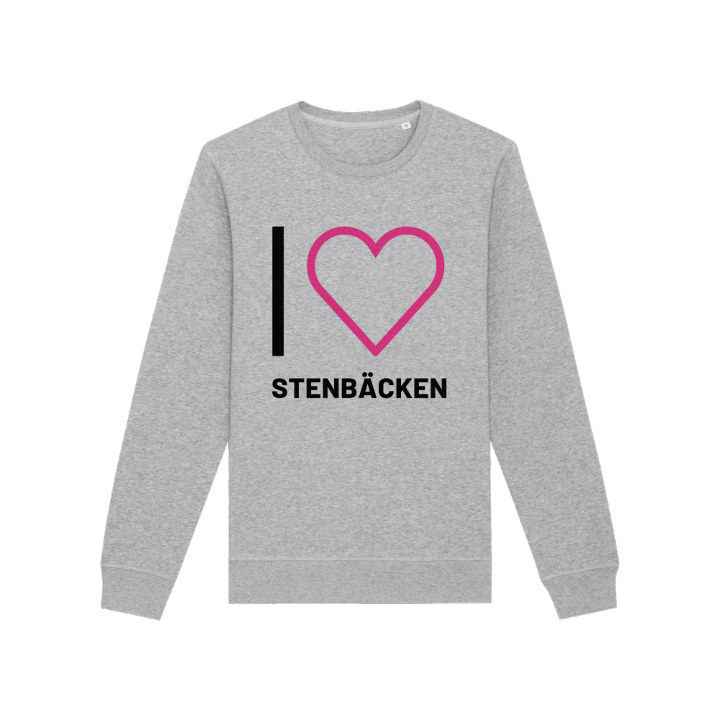 Jeg elsker Stenbäcken sweatshirt stort tryk – sweatshirt fra PinShirt
