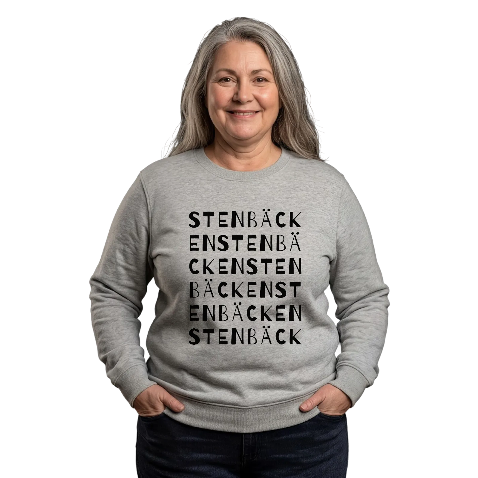 Stenbäcken ordleg sweatshirt – Heather Grey, i miljø
