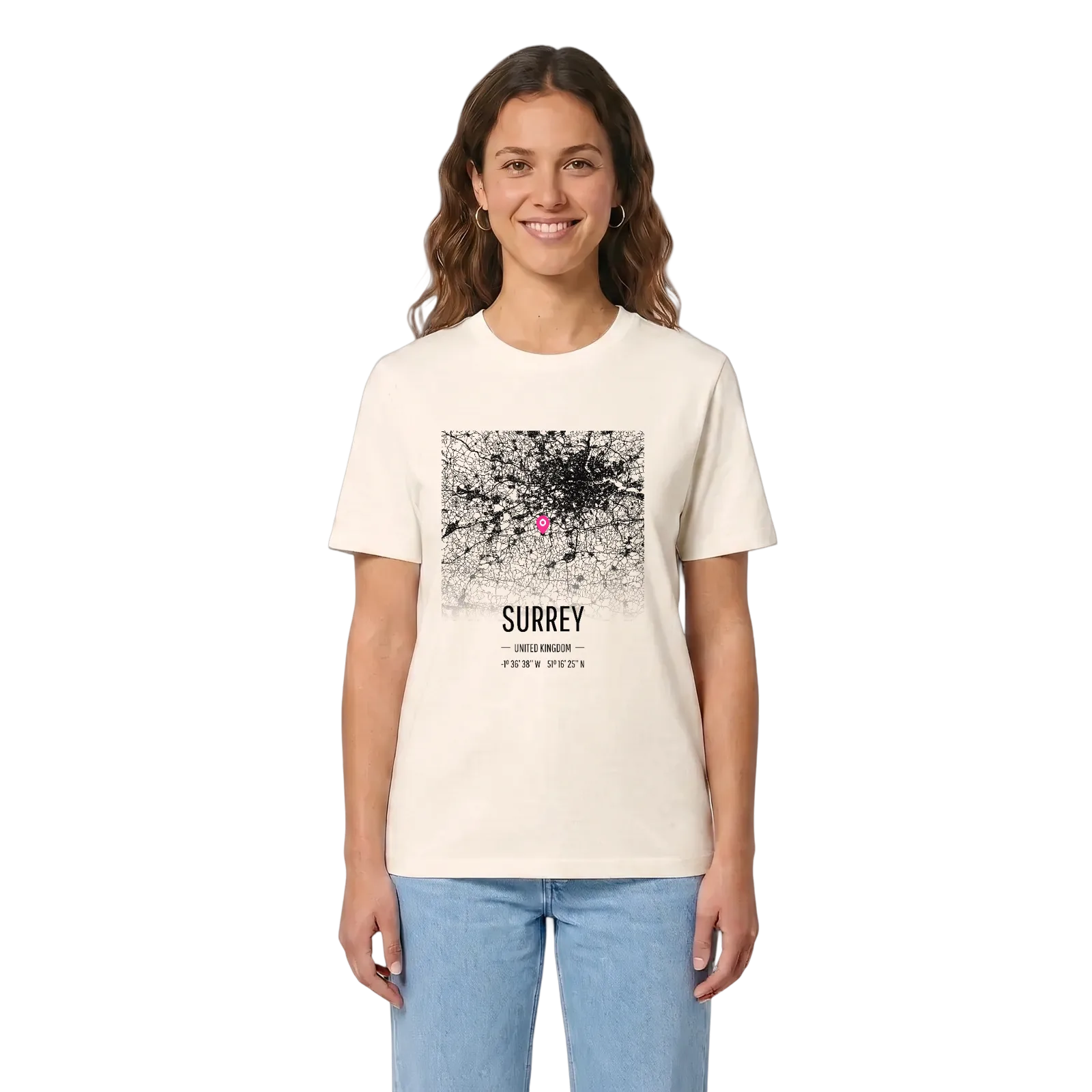 Surrey kort T-shirt – Vintage White, i miljø