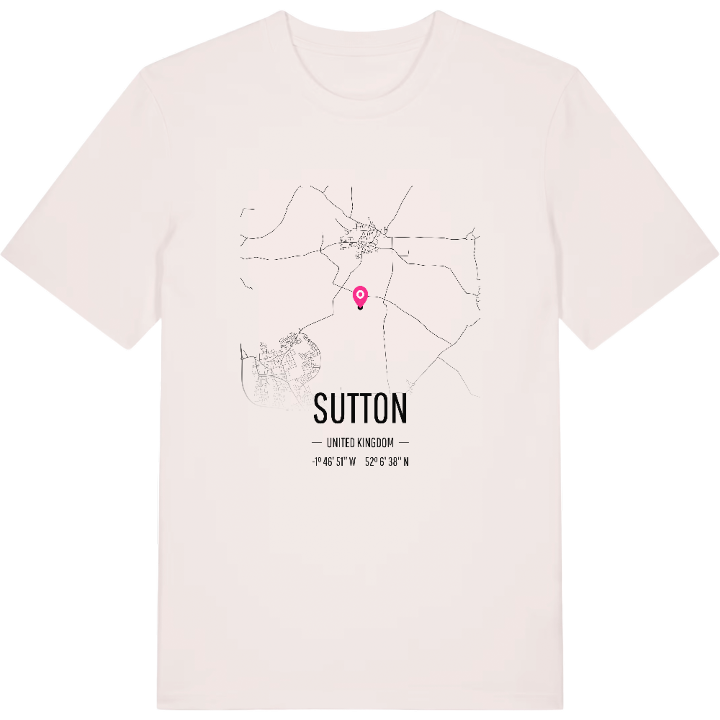 Sutton kort T-shirt – t-shirt fra PinShirt