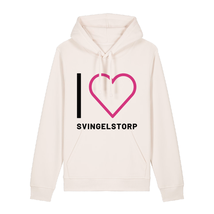 Jeg elsker Svingelstorp hættetrøje stort tryk – hættetrøje fra PinShirt