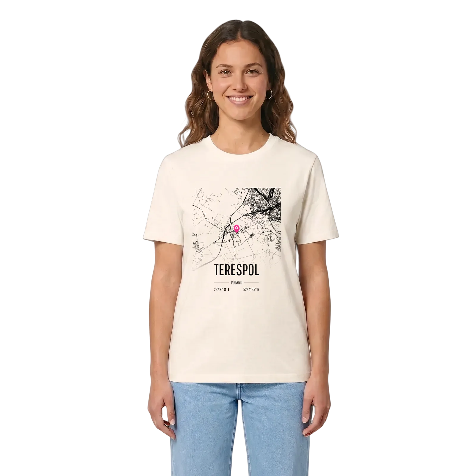 Terespol kort T-shirt – Vintage White, i miljø