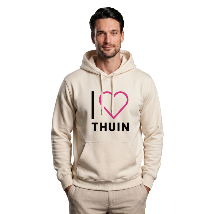 Jeg elsker Thuin hættetrøje stort tryk – hættetrøje fra PinShirt