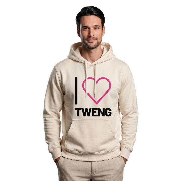 Jeg elsker Tweng hættetrøje stort tryk – hættetrøje fra PinShirt